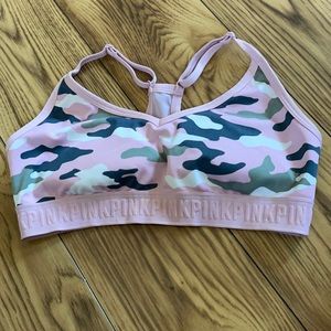 Pink camo sports bra